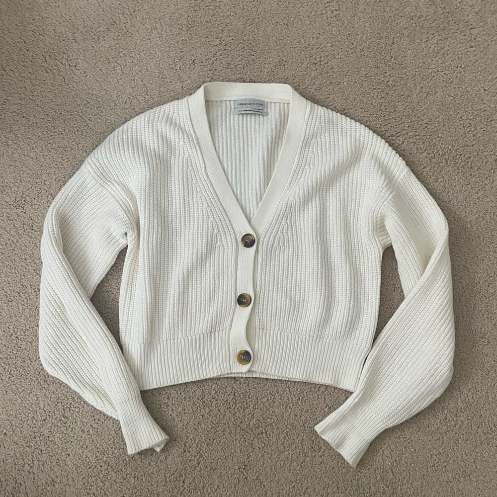 Urban Outfitters Cream Cropped Sweater
